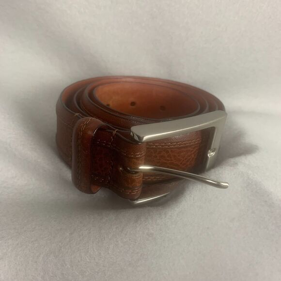 Daniel Crémieux Full Grain Brown Leather Belt Size 36 Classic Dress Accessory - Picture 1 of 8